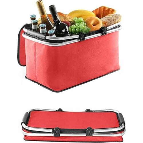 Picnic Basket Outdoor Camping Picnic Bag Protable food Storage Container Folding Waterproof Insulated Heat Cooler lunch handbag