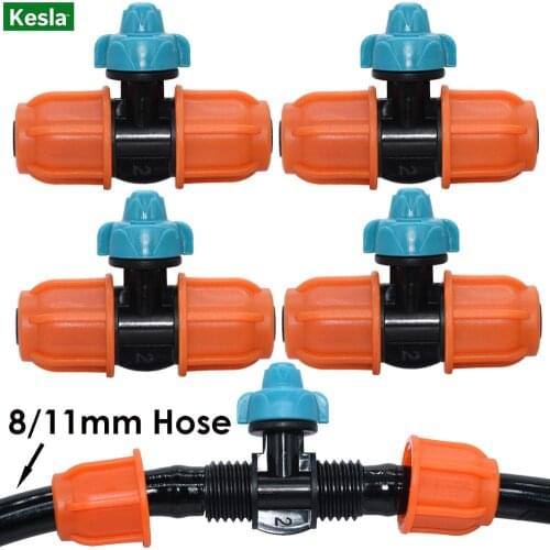 KESLA 2PCS 8/11mm Water Hose Connector w/ Misting Cooling Nozzle Lock Coupling Adapter 3/8'' Watering Joints Garden Flower Lawn