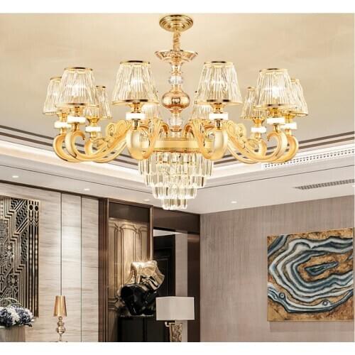 Modern Noble Luxurious Alloy K9 Crystal Pendants 6L/8L/10/15L Arms Class A K9 Lustres De Cristal Chandeliers AC 100% Guaranteed