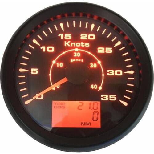 New Arrival Black GPS Speedometers Modification 0-35Knots Speed Odometers 85mm 0-40MPH Marine Speed Mileometer Trip Cog 9-32vdc