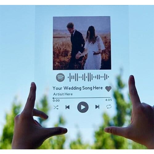 Spotify Glass Art, Personalized Photo & Music Spotify Code Night Light Album Cover Acrylic Lamp Custom Song Code Christmas Gift