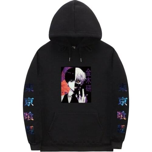 Men Women Casual Hoodie Anime Tokyo Ghoul Hoodies Sweatshirts Print Long Sleeve Tops Unisex Streetwear Harajuku Sweatshirts