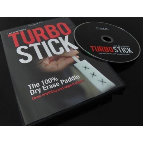 Turbo Stick (DVD + Gimmick) Magic Tricks Close Up Street Mark Transform in Paddle Magia Erase Board Gimmick Props for Magicians
