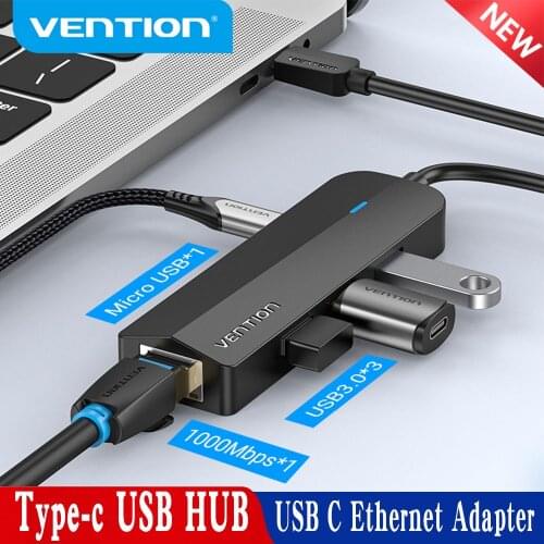 USB C HUB 100/1000Mbps 3 Ports USB 3.0 Type C HUB USB to Rj45 Gigabit Ethernet Adapter for MacBook Laptop Computer Accessories