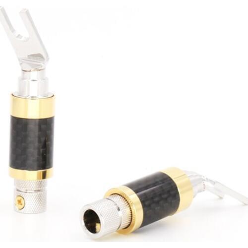 Y Shape Musical Speaker Cable Wire Transmission Spade Connector(Rhodium-plated) 4pieces