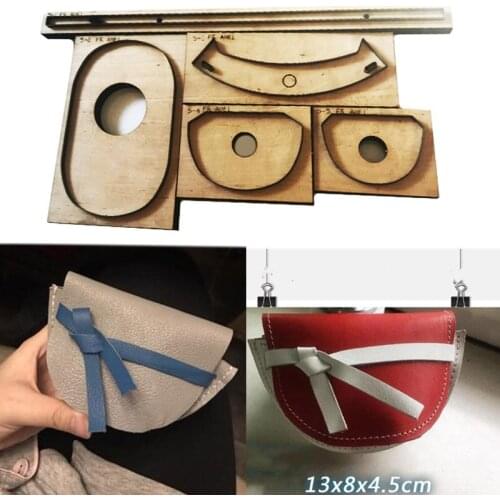Japan Steel Blade Rule Die Cut Steel Punch Shoulder Bag Cutting Mold Wood Dies for Leather Cutter for Leather Crafts 130x80x45mm