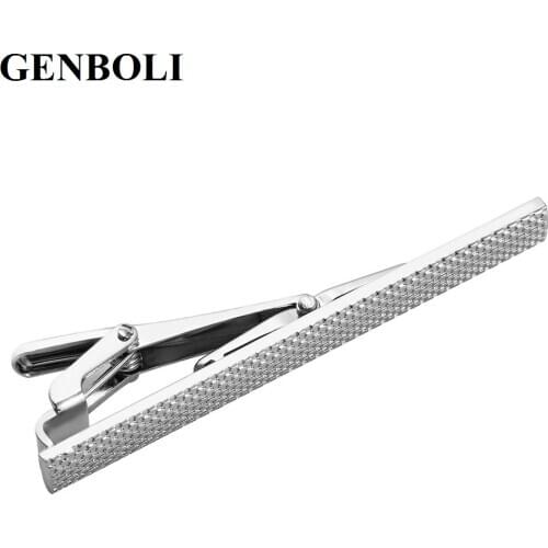 GENBOLI Mens Tie Clip Formal Stainless Steel Slim Classic Tie Clasp Bar Pin Business Casual Style Clips For Men Boy Male