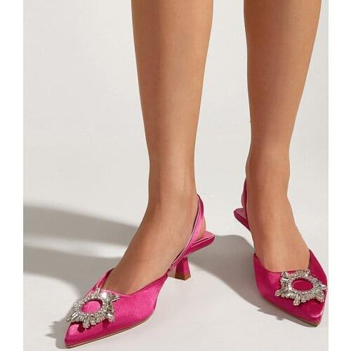 2021 Female Mules Sandals Fashion Summer Thin Heels Pointed Toe Slides Women Casual Low Heels Sandals For Woman New Shoes