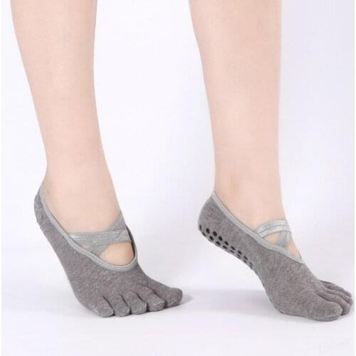 Dance Ballet Yoga Socks Women Pilates Backless Non Slip Sports Boat Socks Open Back Split Toe Low Cut Five-finger Socks Antiskid