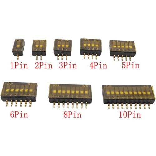 10Pcs SMD SMT Slide Type Switch Pitch 1.27mm 1P 2P 3P 4P 5P 6P 8P 10Pin Position Way DIP Toggle Switch Dial Switch