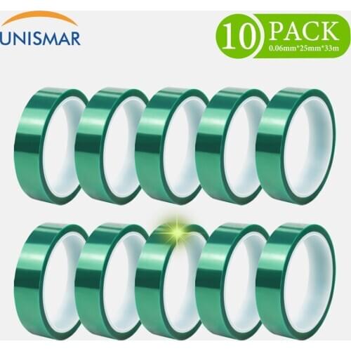10PK PET High Temperature Tape 0.06mm x 25mmx 33m High Viscosity Shielding Tape for PCB Solder Plating Insulation Protection