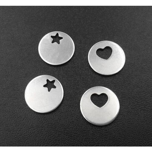 12.5mm Stainless Steel Hollow Circle Stamping Pendants Dog Tags Pendants Engraving Blanks For DIY Customized Gravesd Gifts