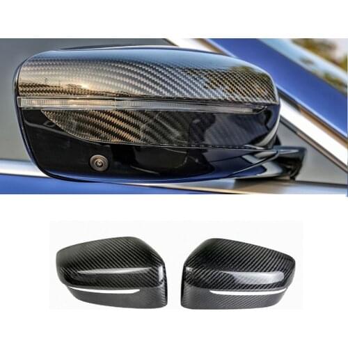 2PCS Dry Carbon Fiber Side Mirror Cover Caps Fit For BMW G30 G32 G38 G11 G12 2017-2020 Add On Style