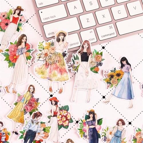 20pcs Creative Cute Self-made Mori Girls flowers Scrapbooking Stickers /Decorative Sticker /DIY Craft Photo Albums