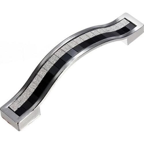96mm Zinc Alloy + Crystal Cabinet Door Handle Closet Handle European Modern Furniture Door Handles Bar Chest Drawer Pulls