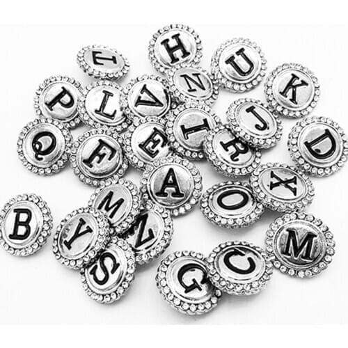A-m Alphabet Metal 18mm Snap Button For Bracelet Odm,oem Zm668