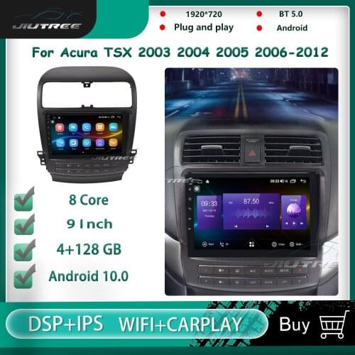 2din Android 10.0 Car Multimedia Player For Acura TSX 2003-2012 Touch Screen Auto Stereo DSP Multimedia Player GPS Navigation