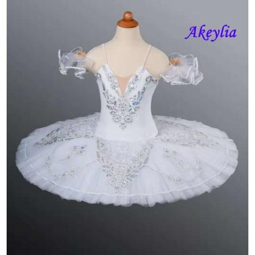 White Swan Professional Ballet Tutu Women Classical Pancake Platter Tutu Skirt Pink Nutcracker Ballet Stage Costume