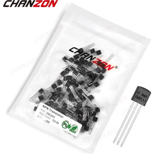 100pcs 2SC945 TO-92 NPN Transistor Bipolar Junction BJT Triode Tube Fets TO 92 2SC 945 150mA 50V DIY Integrated Circuits