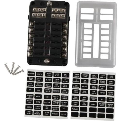 Fuse Block PBT Body 12 Way With Negative Terminal With Light Fuse Box A5517
