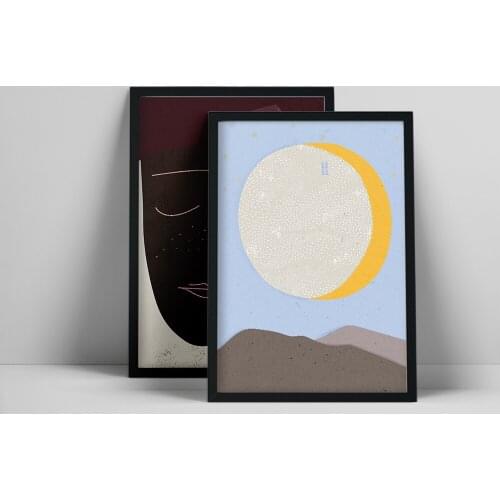 Black Women Portrait, African Ethno women, Abstract GICLéE Prints, Brown Yellow, Contemporary artwork, Minimalist Collage, Set