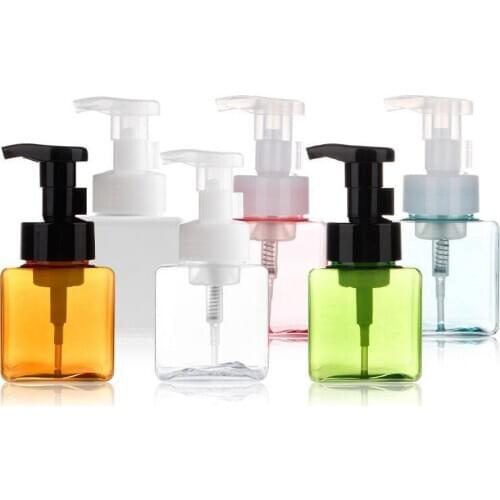 250ML Plastic Soap Dispenser Bottle Square Shape Foaming Pump Bottles Soap Mousses Liquid Dispenser Foam Bottles Packing Bottles