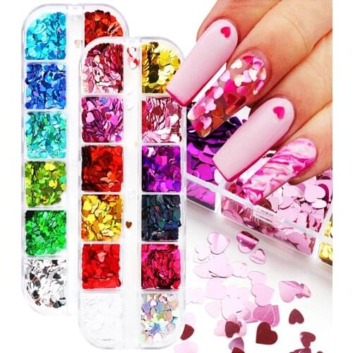 Holographic Butterfly Heart-shaped Heart Nail Art Glitter Micro Laser Star Flakes 3D Sequins Polish Manicure Nail Decoration