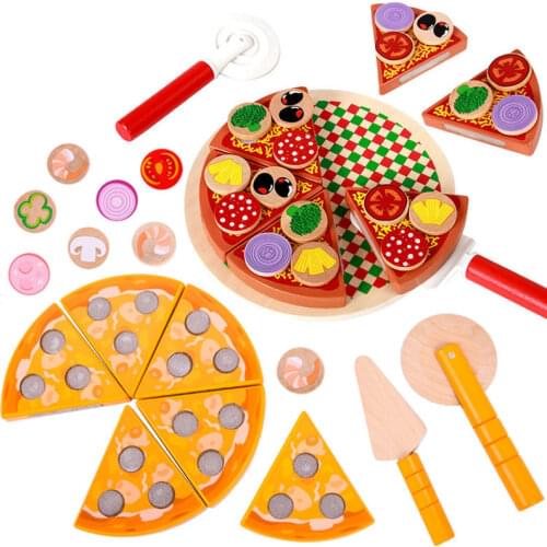 Simulation Wooden Pizza Pretend Kitchen Toy Pretend To Play Food Cooking Tableware Fruit And Vegetable Children Pretend Food Toy