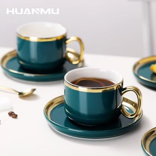 Coffee Cup Ceramic European Style With Spoon And Saucer Afternoon Tea Cup Set High-End British Single Simple And Elegant