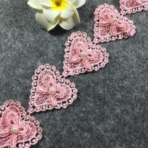 Heart Patchwork Lace Ribbon DIY Sew Apparel Handmade Trims Garment Wedding birthday party Scrapbook necklace Decoration Wh