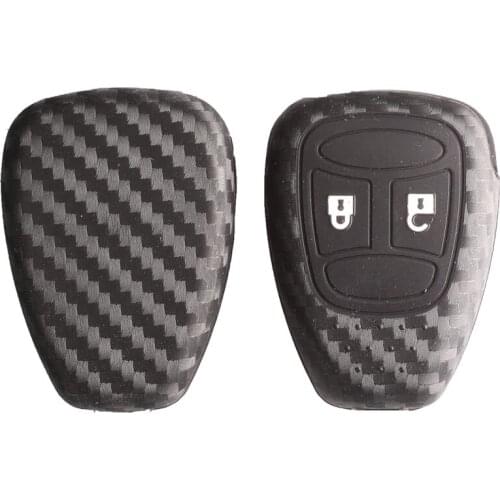Kutery For Chrysler 300 Aspen For Dodge Dakota Durango For Jeep Grand Cherokee Commander Carbon Silicone Remote Car Key Case