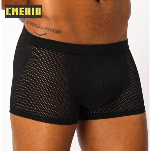 CMENIN Sexy Men Underwear Boxers Mens Boxers Underwear Cueca Male Panties Mesh Breathable Soft Underpants Boxershorts CM002