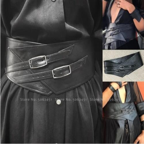 Medieval Retro Viking Knight Soldier Armor Cosplay Girdle Men Carnival Punk PU Leather Waist Guard Gear Waistband Party Costume