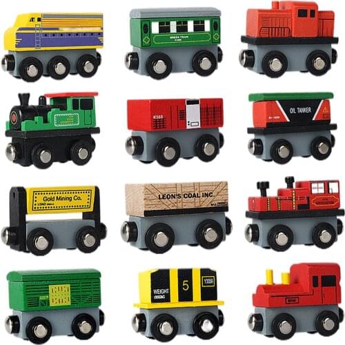 12 Pieces Railway Wooden Train Set Collection Toy Birthday Gifts