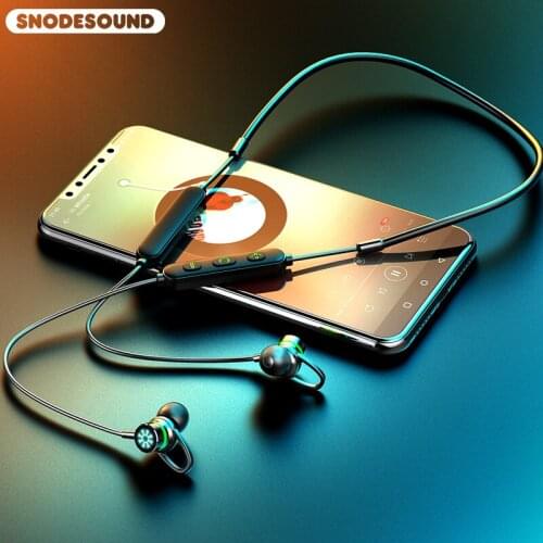Neckband Earphone Bluetooth 5.0 Luminous Headphone Stereo Bass Earbuds Gaming Headset For Sport Huawei Phones Snodesound LP-BT96