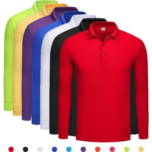 NIGRITY 2019 Autumn Mens Long Sleeve Polo shirt Men Casual Solid Color Polo Shirts DIY Logo (min 10 pieces to customize logo)