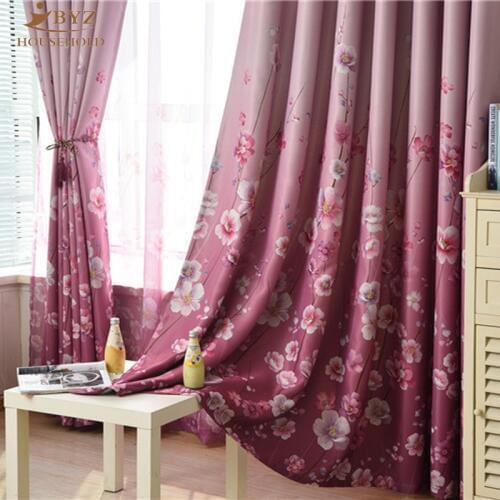 Cretonne Recommended New Flower Curtains Living Bedroom Korean Garden marriage room in Small Girl