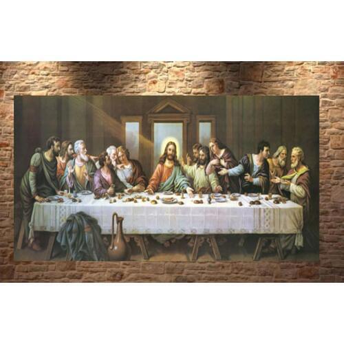 Wholesale oil painting # good quality # 60 inch large # The Last Supper CANVAS PRINT painting- religious jesus christ church art