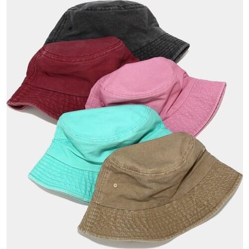 Vintage Denim Bucket Hat Distressed Fishing Hat Hip-Hip Gorros Fisherman Hat Foldable Outdoor Caps for Women Men