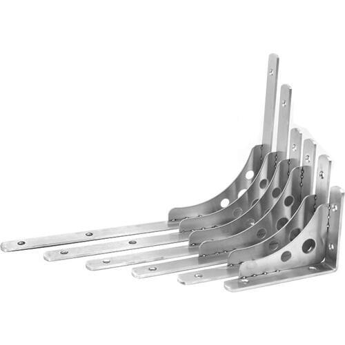 Shelf Bracket Stainless Steel Corner Brace Support 10" Length - Pack of 2pcs