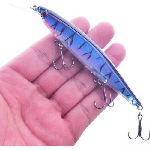 Proleurre 1pcs Fishing Lure and Feather 12.5g 125mm Minnow Wobbler Pesca Artificial Professional Bass Hard Bait Crankbait