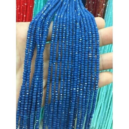 Opacity Dark Ink Blue Faceted 2mm Glass Crystal Rondelle Seed Spacer Beads 10 strands per lot Free Shipping