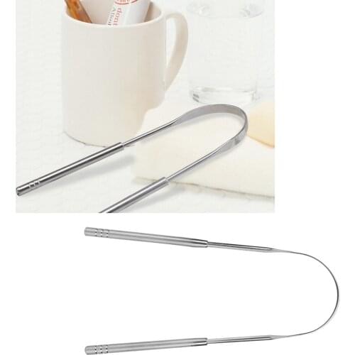 1 Pcs 304 Stainless Steel Tongue Scraper Cleaner Brusher Dental Oral Care Keep Fresh Breath Improve Coated Hygiene Cleaning Tool