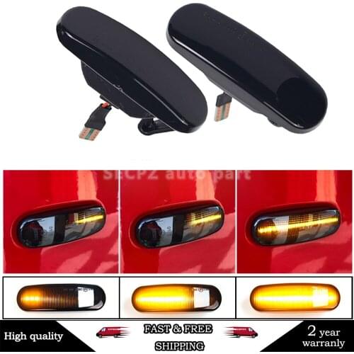 2X Dynamic Smoke LED Side Marker Light Turn Signal Lamp For Fiat Panda Punto Evo Stilo Qubo Peugeot Citroen Lancia Musa 350