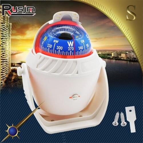 High Precision Sea Pivoting Marine Compass Marine Military Electronic Boat Ship Vehicle Car Compass LED Night Light Car Supplies