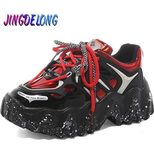 Womens Casual Shoes Lace-up Shoes for Women Comfortable Breathable Womens Platform Sneakers Brand Ladies Chunky Shoes