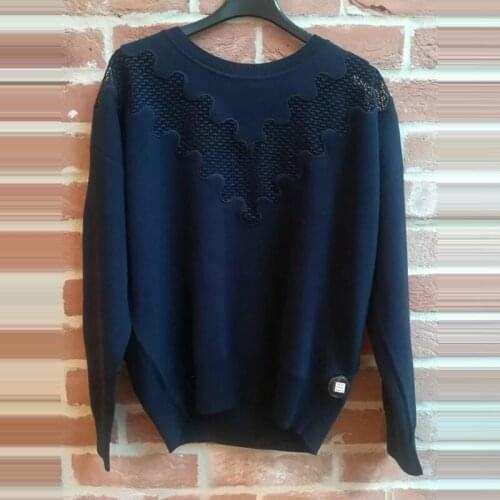 Patads French fashion spring and summer stitching lace lace loose casual sweater women s 30183e