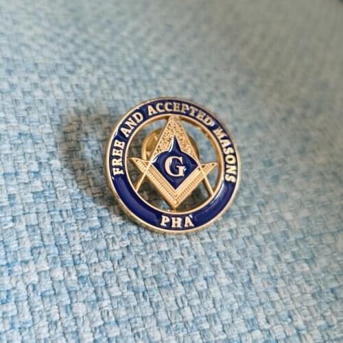 FREE SHIPPING 1PCS 1"FREE AND ACCEPTED MASONS PHA Lapel Pin Badge