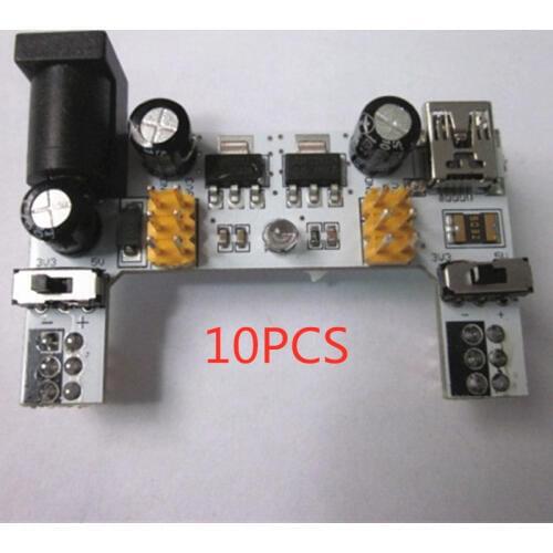 10Pcs New MB102 Power Module Breadboard Special 2-way breadboard module compatible with 5V/3.3V DC voltage regulator module