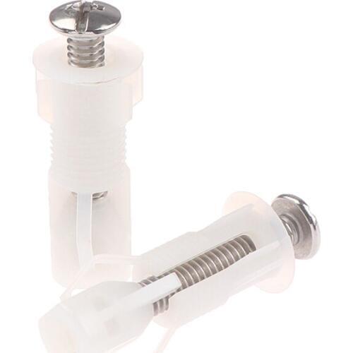 2PCS Toilet Seat Hinges Screws Universal Replacement Toilet Seat Hinge Set